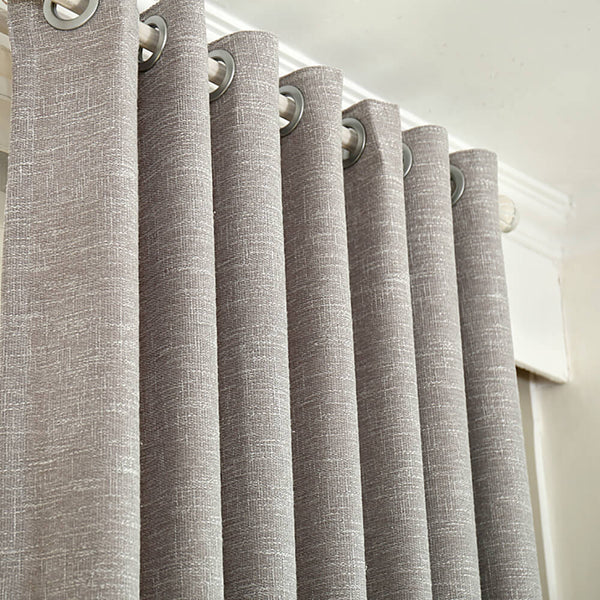 Grommet Linen Curtain Panel with Cotton Lining - Linen Window Treatments -  Eyelet Top Drapes