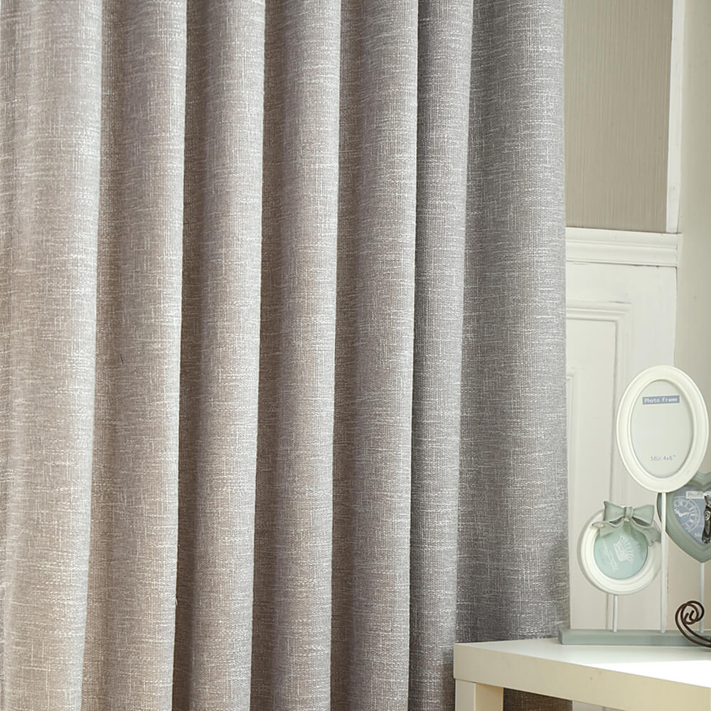 Solid Gray Curtains Grommet Top Drapes for Bedroom Set of 2 Panels - Anady Top Space Design