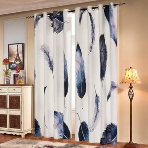 ivory white leaf curtains living room drapes