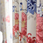 King Flowers and Crane Curtains Red Blue Bloom Drapes for Bedroom/Living Room
