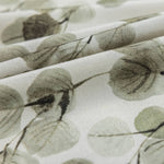 Artistic Gray Ink Leaves Curtains Window Drapes 2 Panels