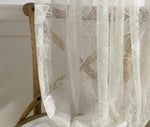 White Leaf Sheer Curtains for Living Room Bedroom Voiles 2 Panels