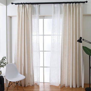 Natural Linen Curtains Drapes for Living Room 2 Panels - Anady Top Space Design