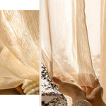 Sunshine Beige Sheer Curtains Living Room Drapes For 2 Panels