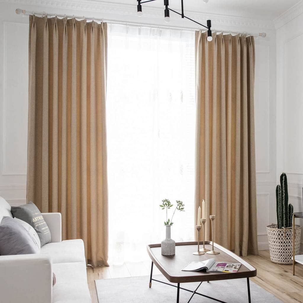 luxury brown pinch pleat drapes living room darkening curtains for sale