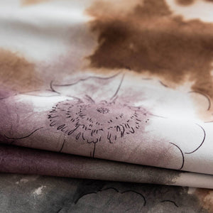 luxury discount custom purple brown flower kitchen curtains grommet drapes