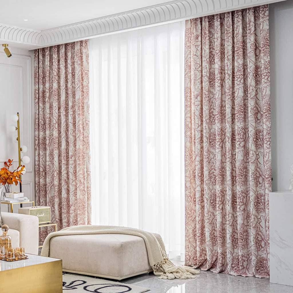 luxury line drawing floral girls privacy soundproof curtains ceiling drapes