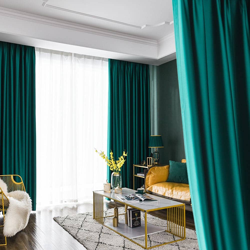 luxury malachite green window curtains privacy sliding glass door drapes