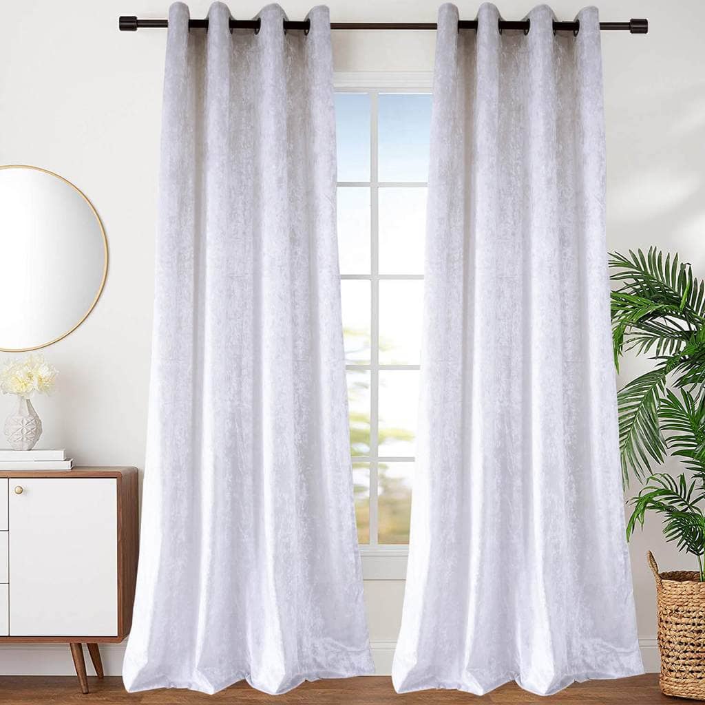 luxury white velvet window drapes living room darkening curtains for sale