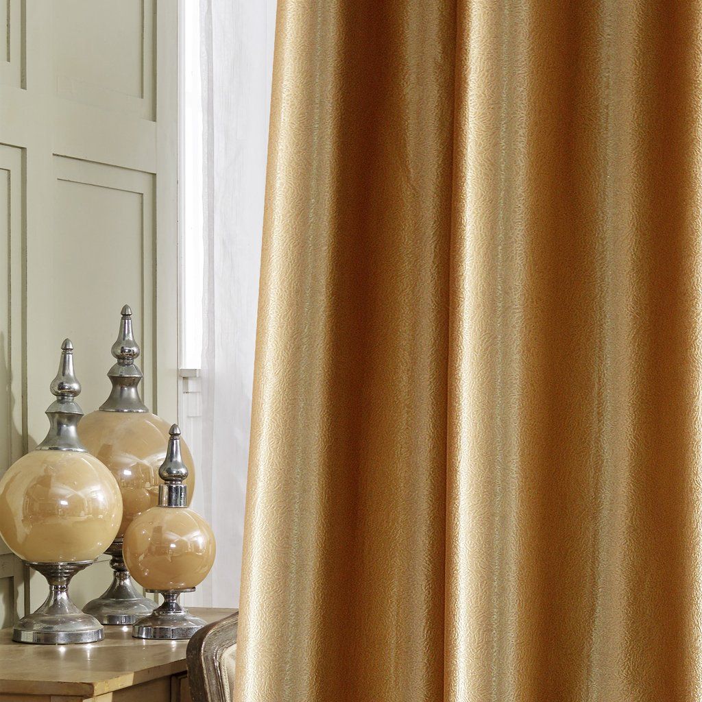 KoTing Gorgeous Gold Blackout Curtains Thermal Insulated Drapes for Bedroom 2 Panels - Anady Top Space Design