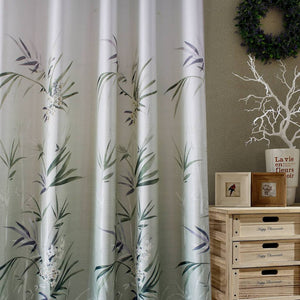 modern bamboo leaf printed curtains insulated pinch pleat drapes