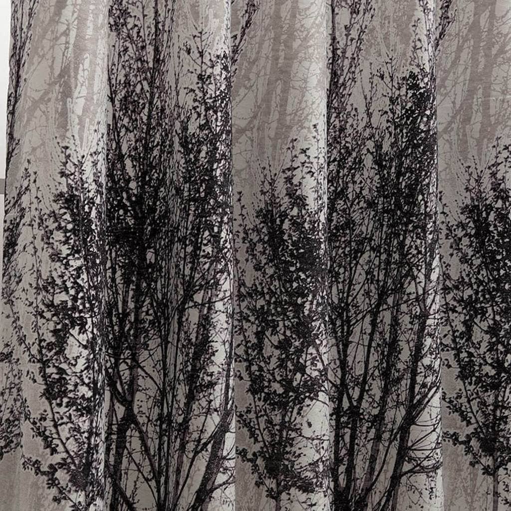 modern elegant birch trees silver drapes thermal insulated curtains