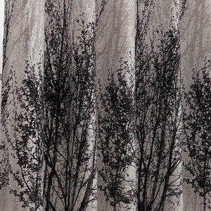 modern elegant birch trees silver drapes thermal insulated curtains