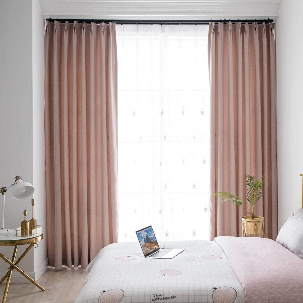 modern pink pinch pleat drapes living room darkening curtains for sale