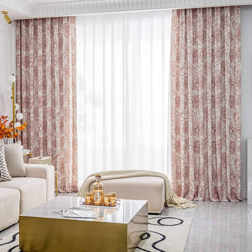 modern red floral dining room divider curtain panels outdoor drapes for sale