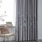 modern window drapes gray embroidered bedroom darkening curtains for sale