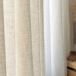 Natural Linen Sheer Curtains Voiles 2 Panels