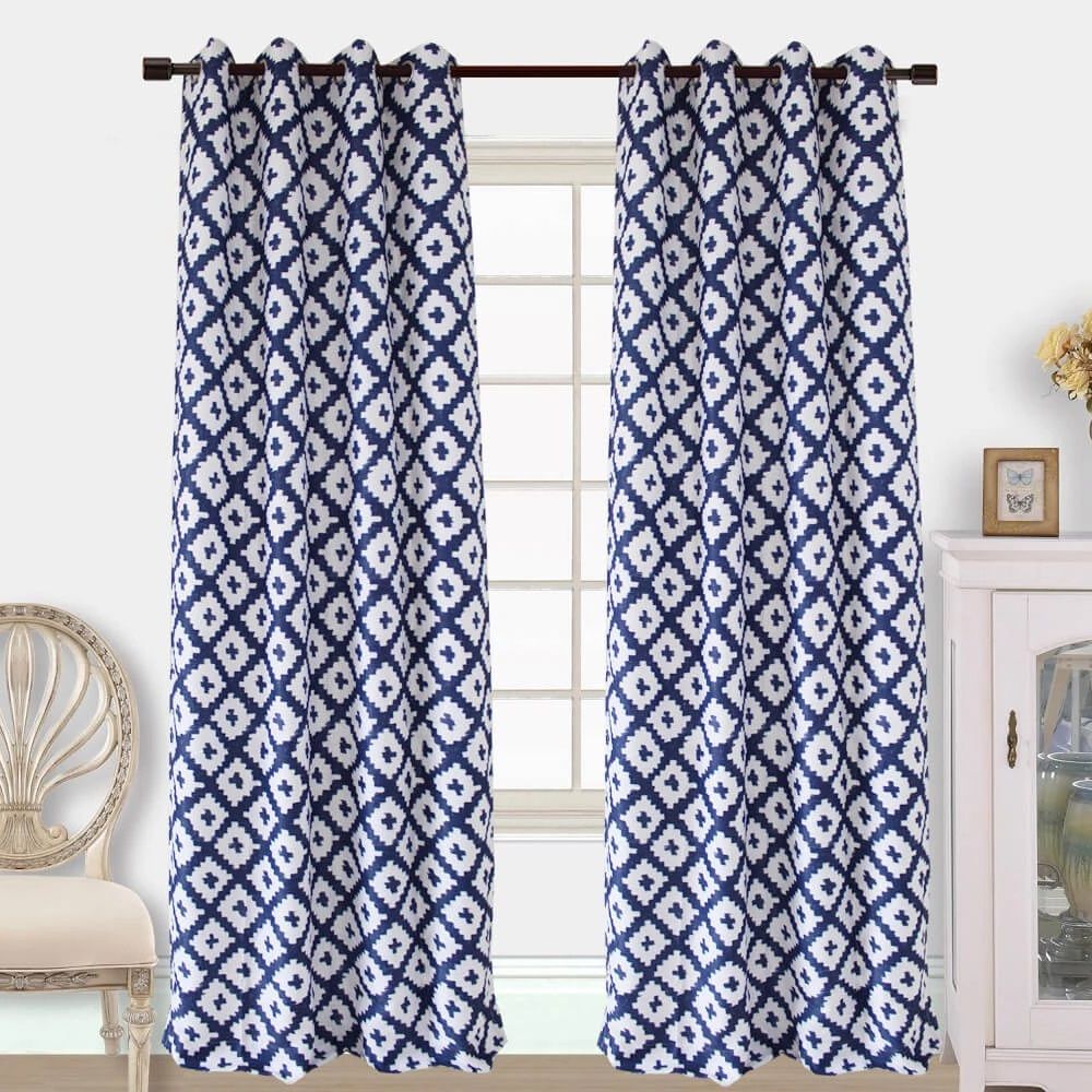 navy and white curtains for sale grommet drapes online