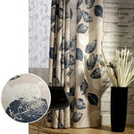 navy blue white leaf pattern drapes blackout curtains for sale