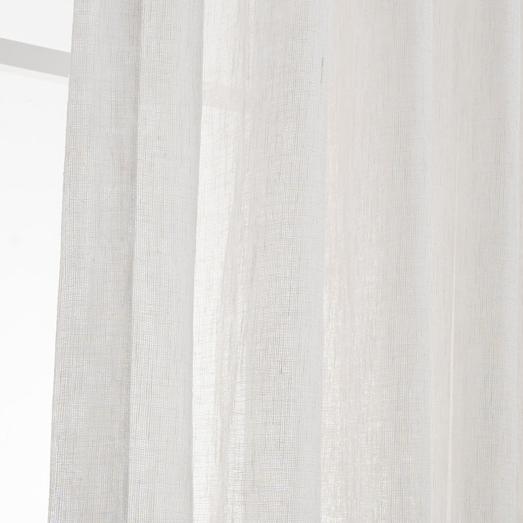 White Linen Sheer Curtains for Living Room 2 Panels – Anady Top