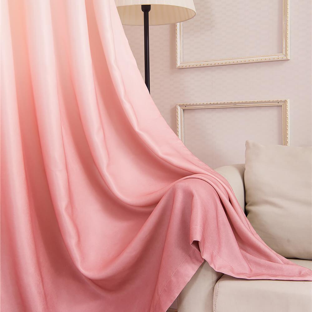 Modern 3D Print Pink Ombre Curtains Custom Drapes For Living Room