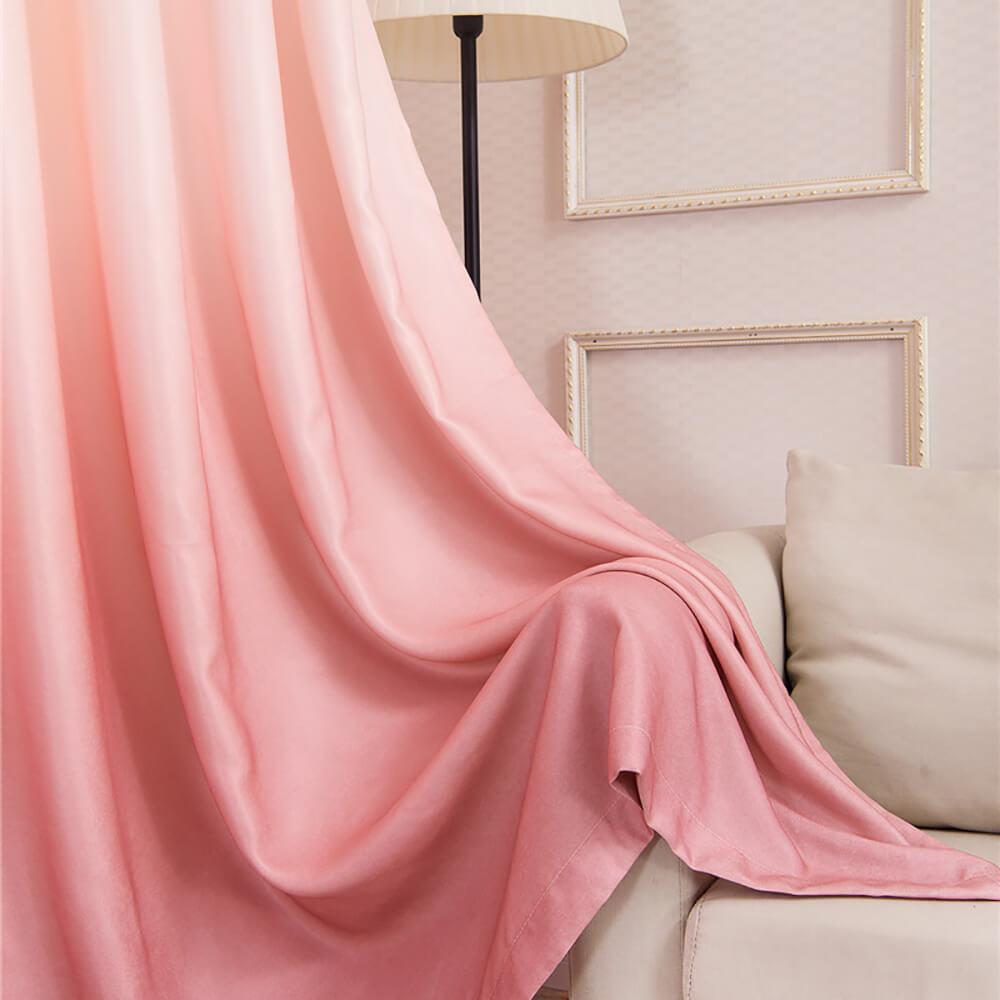 Modern 3D Print Pink Ombre Curtains Custom Drapes for Living Room ...