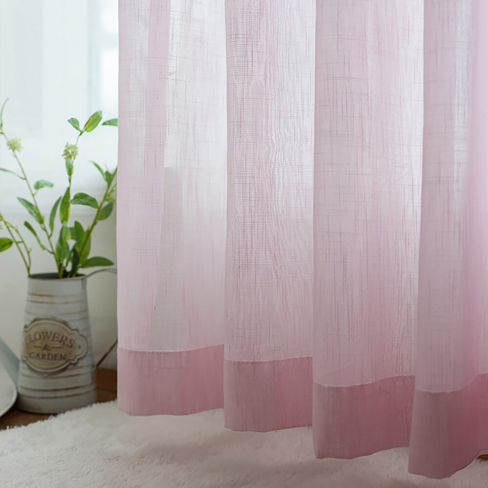 Rose Quartz Pink Sheer Curtains  Drapes for Bedroom 1 Set of 2 Panels - Anady Top Space Design