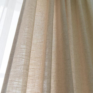 Beige Natural Linen Curtains Drapes for Living Room 2 Panels - Anady Top Space Design