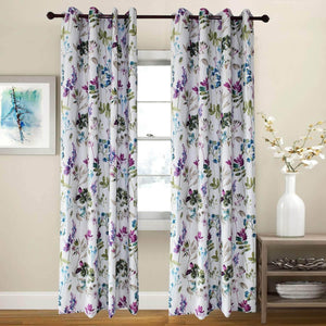 purple floral grommet bedroom window drapes blackout curtains for sale