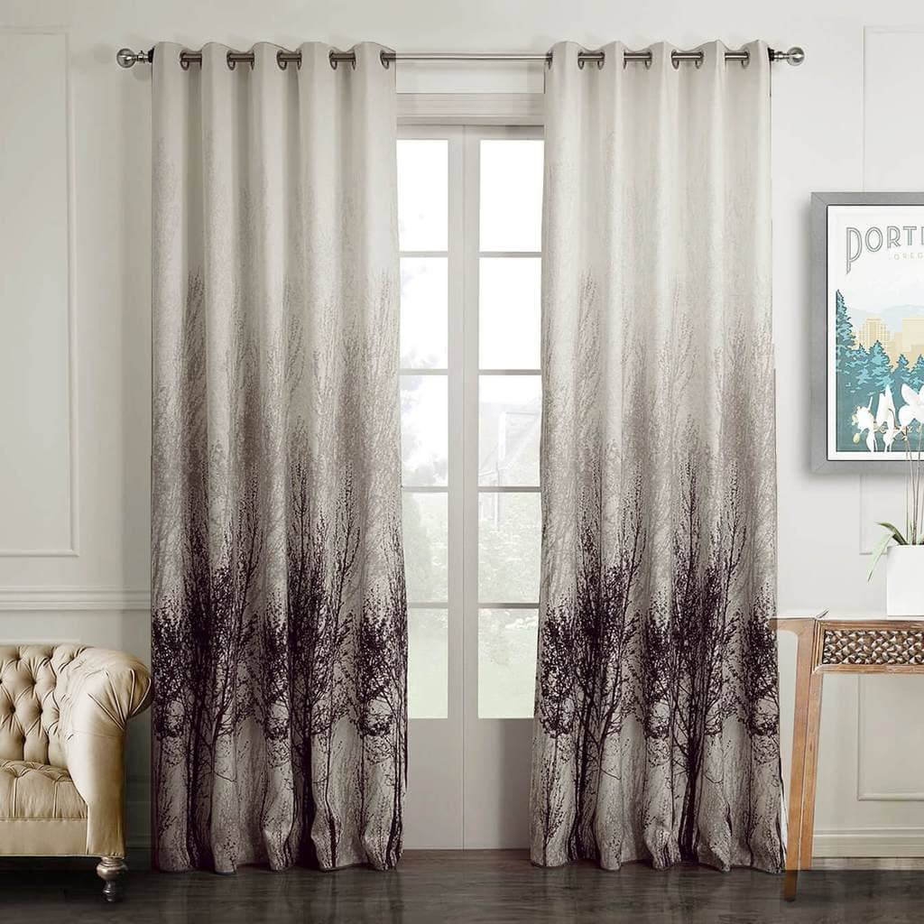 Purple tree white drapes for living room blackout curtains for sale