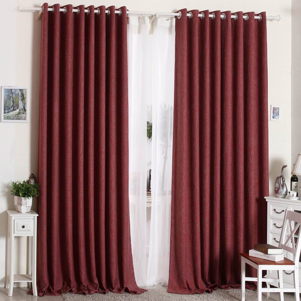 red linen pinch pleat drapes bedroom eclipse blackout curtains for sale