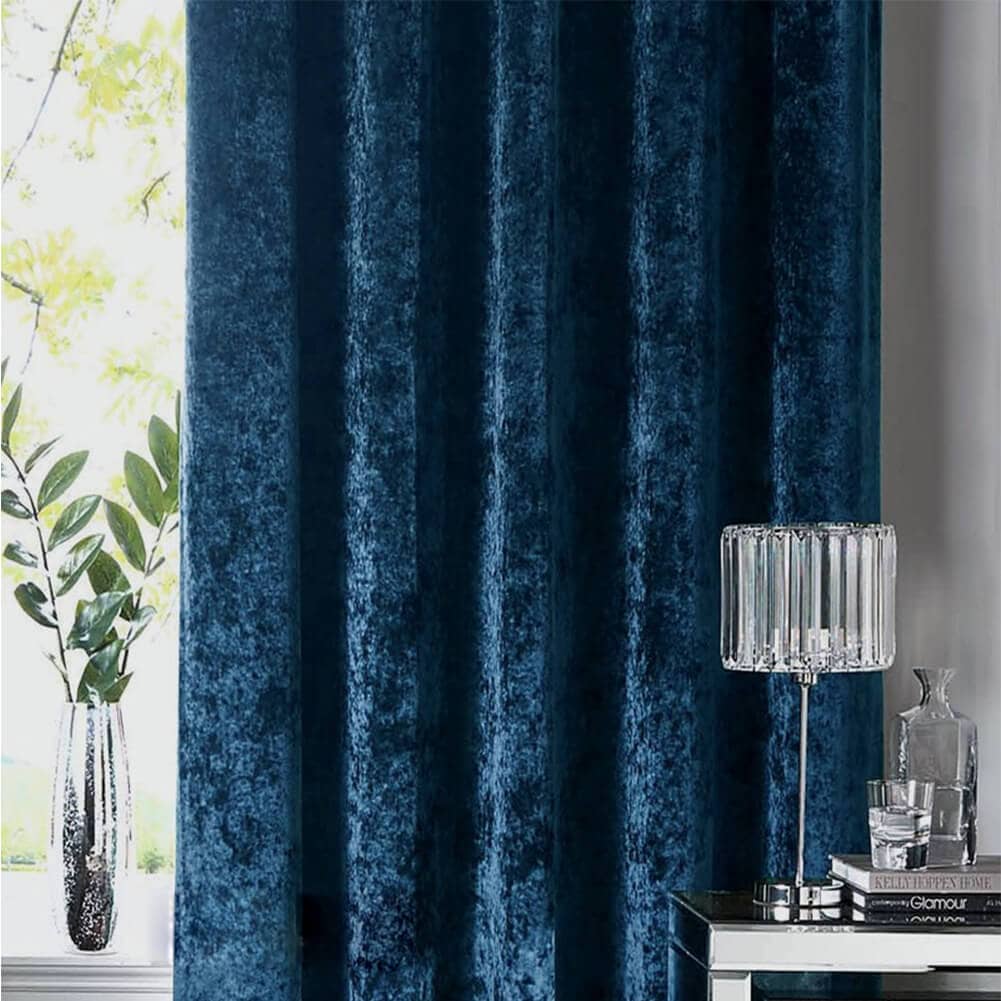 royal blue velvet curtains soundproof living room drapes for sale