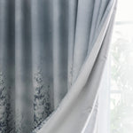 Snowy Forest Curtains for Bedroom Room Elegant Modern White Blue Drapes