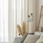 Natural Linen Sheer Curtains Voiles 2 Panels