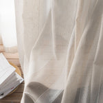 Anady Top Linen Sheer Curtains Striped Voile for Living Room 2 Panels - Anady Top Space Design