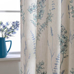teal blue sage patterned curtains kitchen window drapes on sale