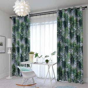 tropical forest palm leaf living room darkening curtains for sale