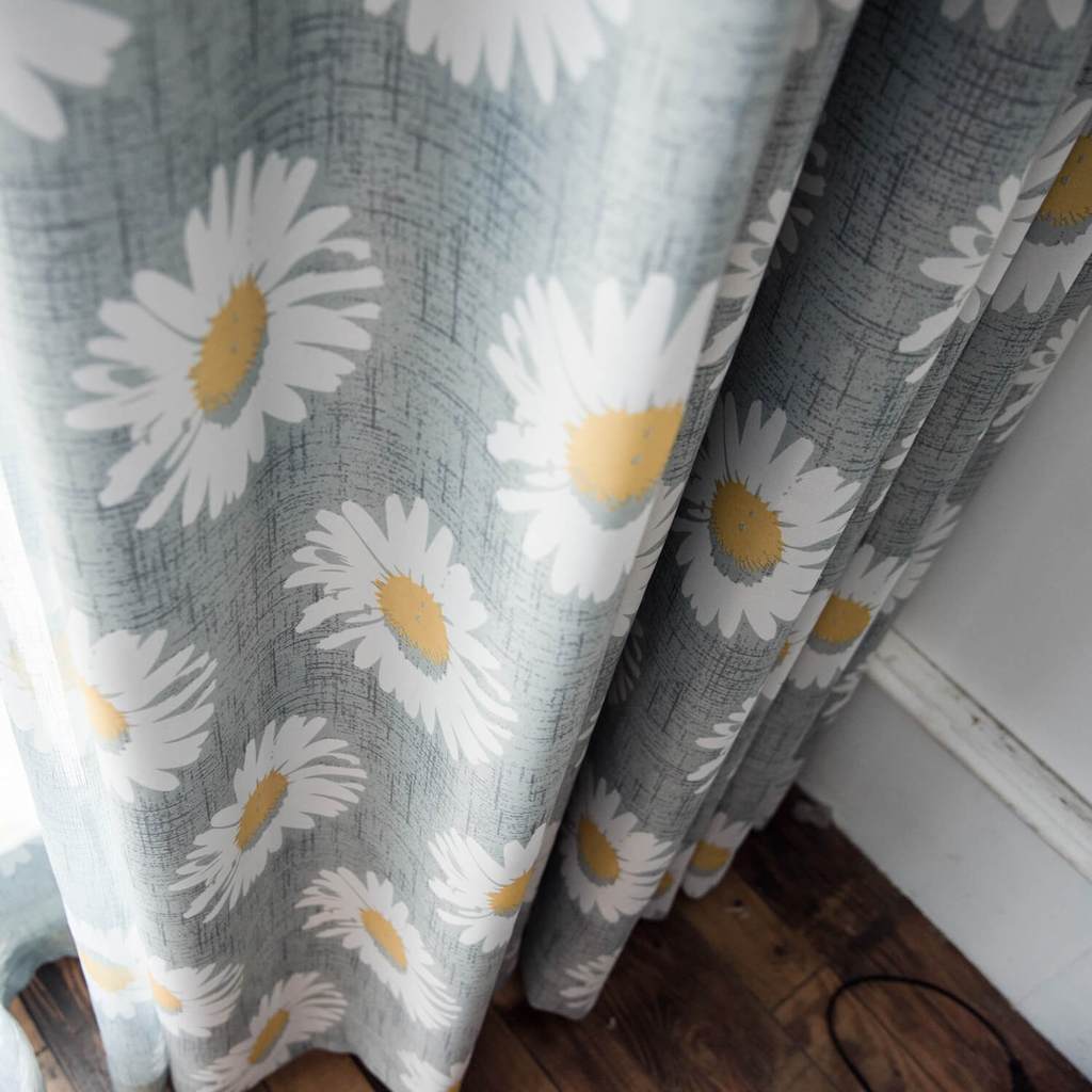 White daisy gray curtains ceiling blackout drapes for sale