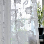 white flower patterned sheer curtains tulle curtains