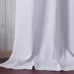 White linen grommet curtains bedroom privacy ceiling drapes for sale