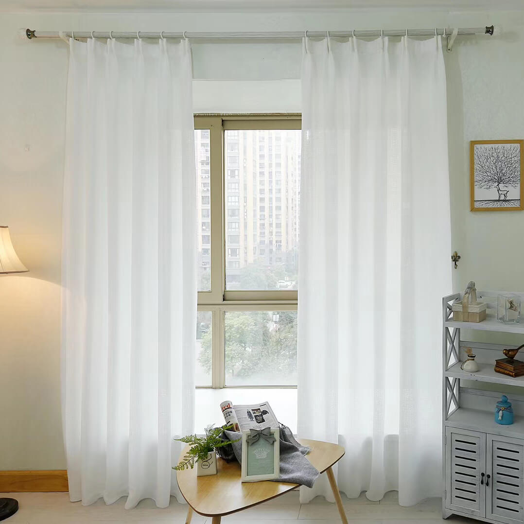 Anady Top White Sheer Curtains Simple Voile 2 Panels - Anady Top Space Design