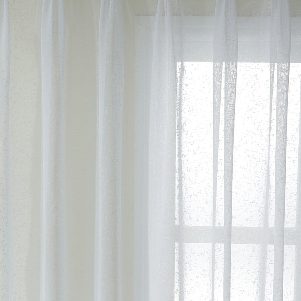 Anady Top White Sheer Curtains Imitation Linen Voile 2 Panels Decro Modern Simple Style - Anady Top Space Design