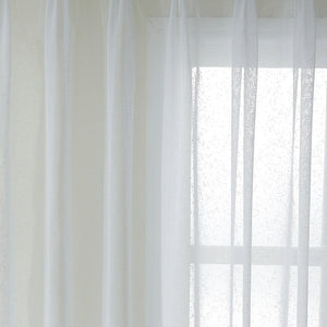 Anady Top White Sheer Curtains Imitation Linen Voile 2 Panels Decro Modern Simple Style - Anady Top Space Design