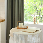 Matcha Green Woven Embossed Curtains Blackout Drapes for Bedroom