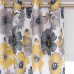 yellow flower grommet curtains for bedroom