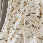 White Yellow Gray Birds Floral Curtains Living Room Blackout Drapes